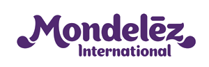 Logotipo de Mondelēz International que presenta el nombre de la empresa en letras moradas en negrita con florituras estilizadas en la M y la z, con la palabra International escrita debajo, que se ve a menudo en la Planta Industrial Mondeléz y otras plantas industriales.