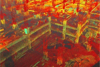 Sentura point cloud showing the structure of the building