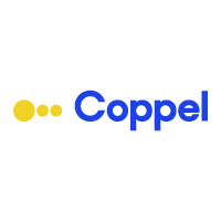 Coppel logo featuring three yellow circles in a row followed by the word Coppel in bold blue letters on a white background.